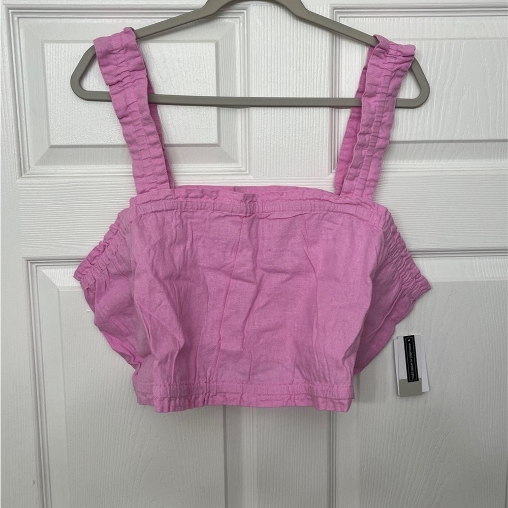 Gathered Linen Blend Crop Tank BP. Plus size 3X